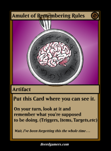 amulet of remember your shit card